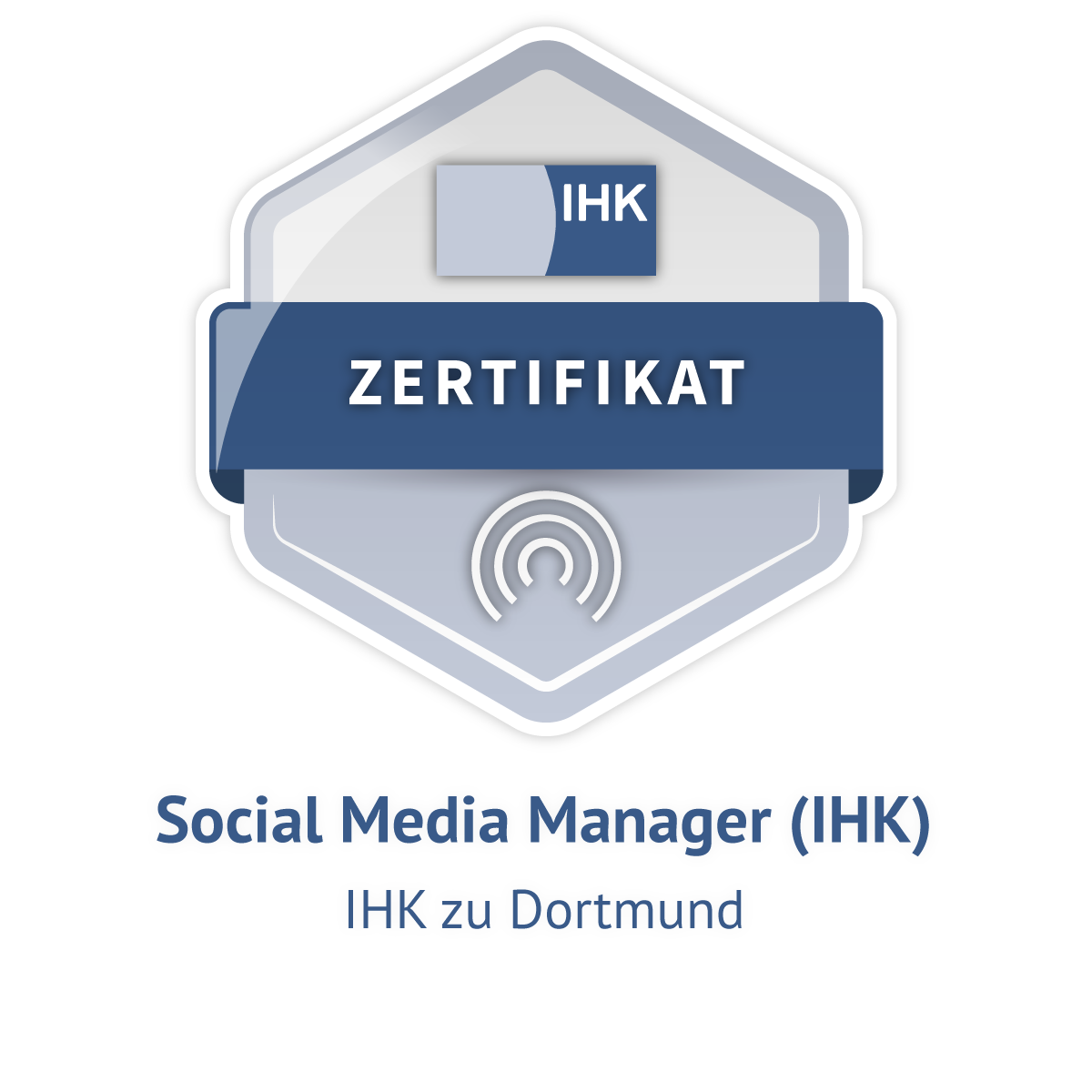 IHK Zertifikat Social Media Manager Abzeichen